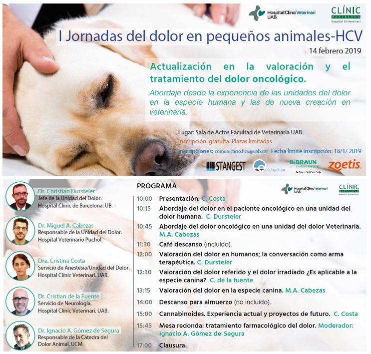 ECUPHAR PATROCINA I JORNADAS DEL DOLOR EN PEQUEÑOS ANIMALES - HCV